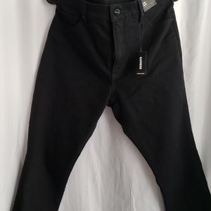 Womens Express Mid Rise Black Skinny Jeans
